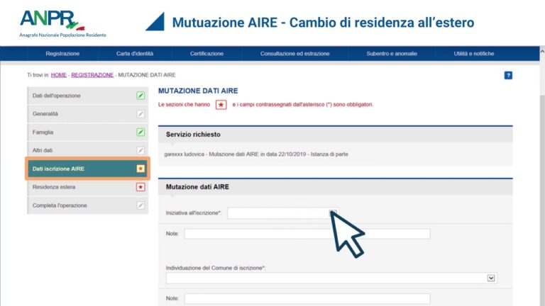 Guida al Modulo Cambio Residenza ASL