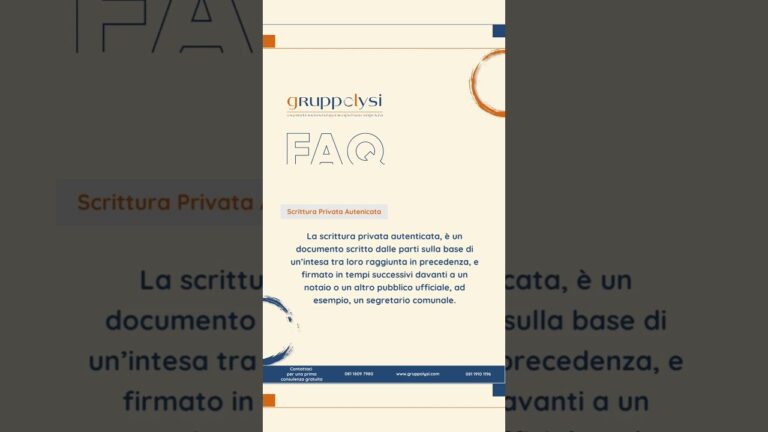 Fac Simile di Scrittura Privata Autenticata dal Segretario Comunale